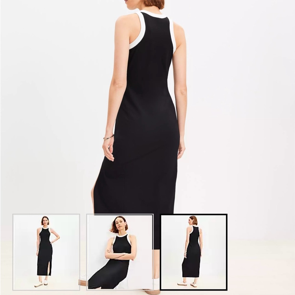 Loft black and white racerback maxi dress size xxs - Picture 2 of 3